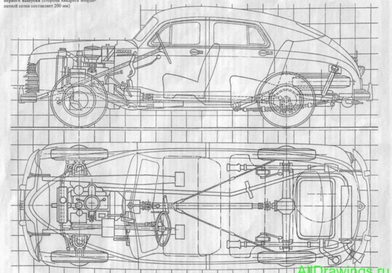 ГАЗ М20 Победа- чертежи (рисунки) автомобиля